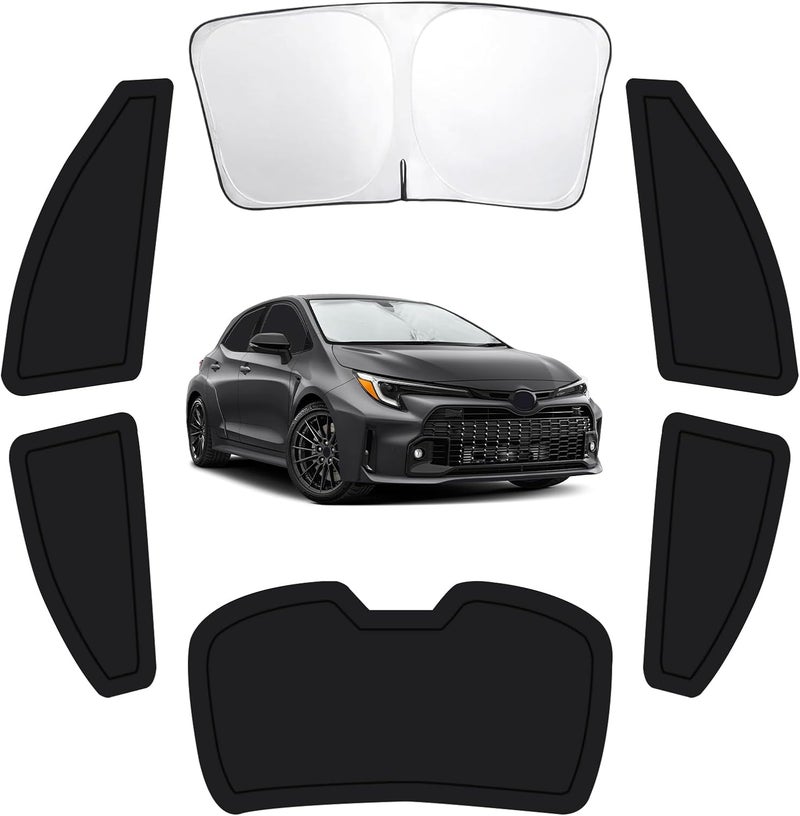 FSHAANY'S 6PCS Car Window Shades for Toyota Corolla 2020-2024, Window Covers for Corolla Windshield Side Rear Windows, Full Set Privacy Protection Car Sunshade with UV Blocking for Camping Napping - Image 1